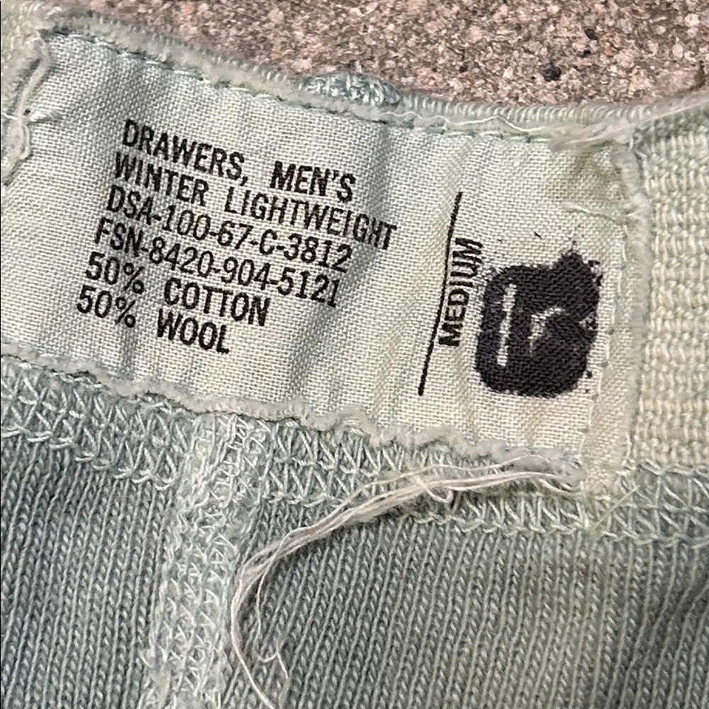 Vintage Mens Wool And Cotton Long John Bottoms - Picture 3 of 7